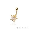 316L SURGICAL STEEL MULTI CZ STARBURST NON DANGLE BELLY BUTTON NAVEL RING 
